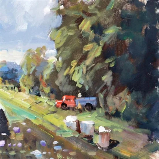 Women Picking Cotton Oil Painting