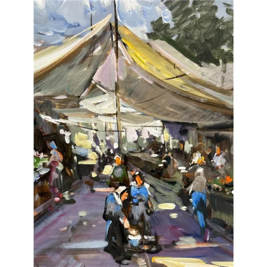 Pazar Yeri Yağlı Boya Tablosu