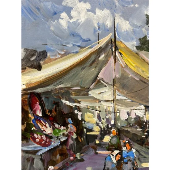 Pazar Yeri Yağlı Boya Tablosu