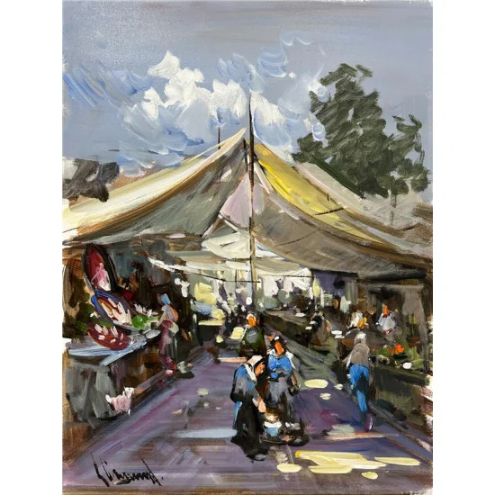 Pazar Yeri Yağlı Boya Tablosu