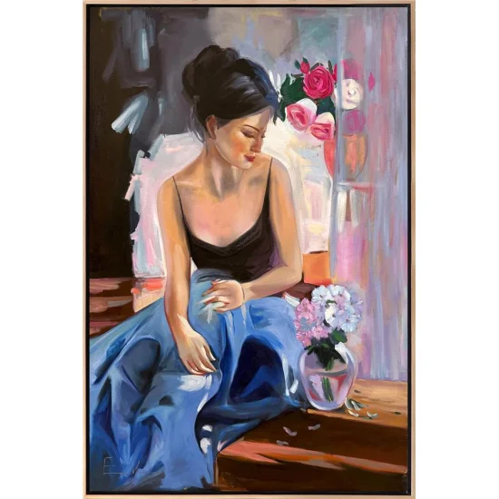 Pencere Önünde Yağlı Boya Tablosu