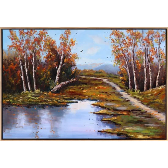 Ormanın Güz Yankısı Yağlı Boya Tablosu