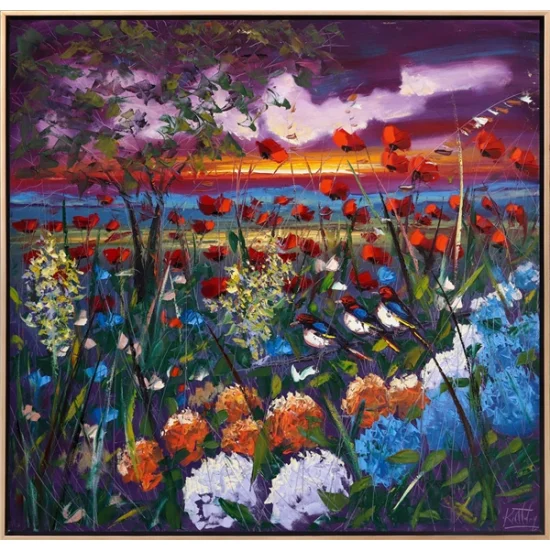 Bahçenin Günbatımı Şarkısı Yağlı Boya Tablosu