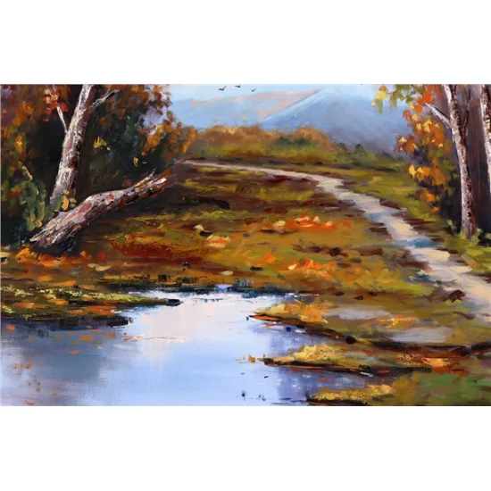 Ormanın Güz Yankısı Yağlı Boya Tablosu