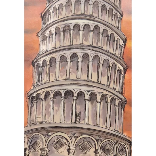 Pisa Kulesi Yağlı Boya Tablosu