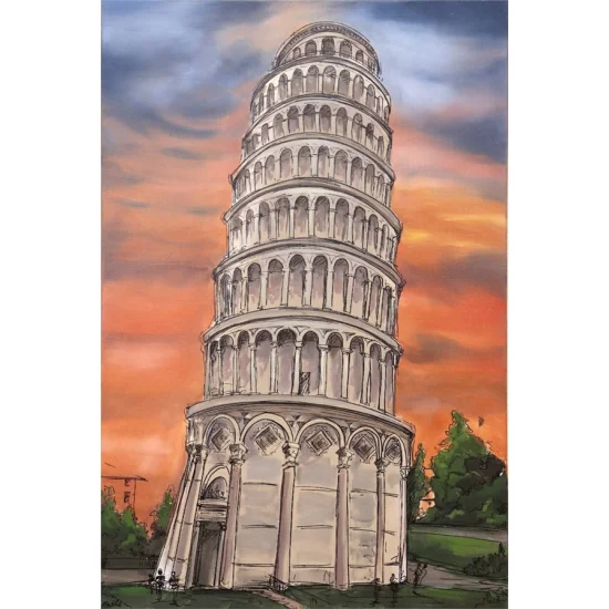 Pisa Kulesi Yağlı Boya Tablosu