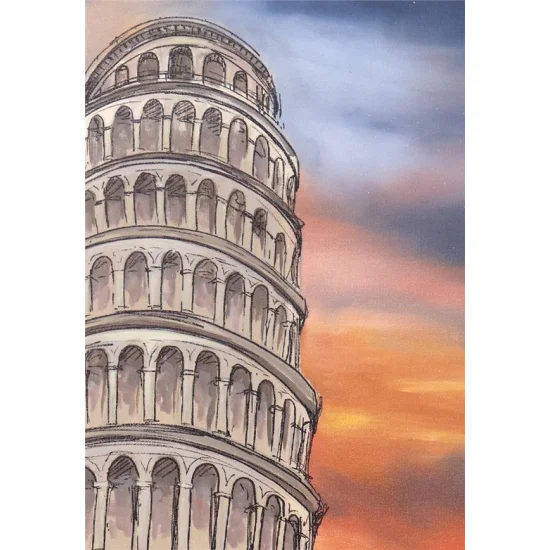 Pisa Kulesi Yağlı Boya Tablosu