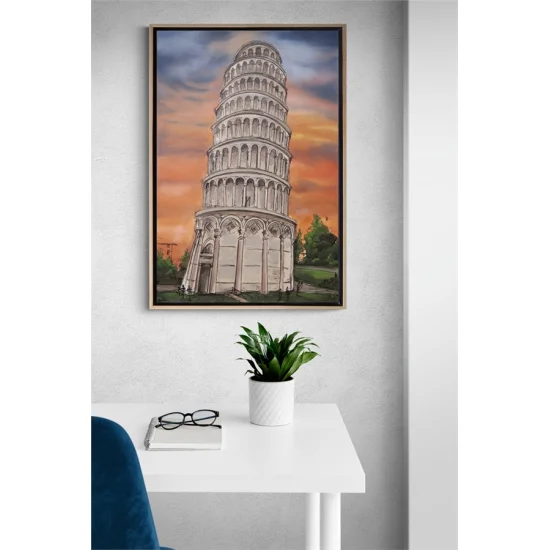 Pisa Kulesi Yağlı Boya Tablosu