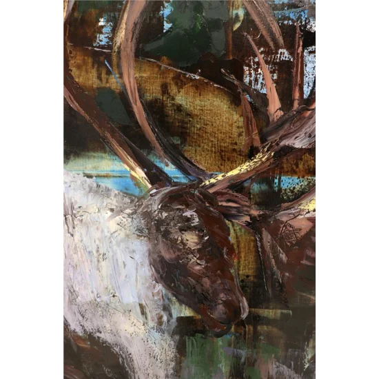 Raindeer Oil Painting