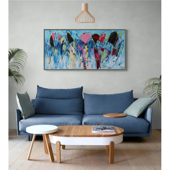 Traces of Colorful Abstract Oil Painting