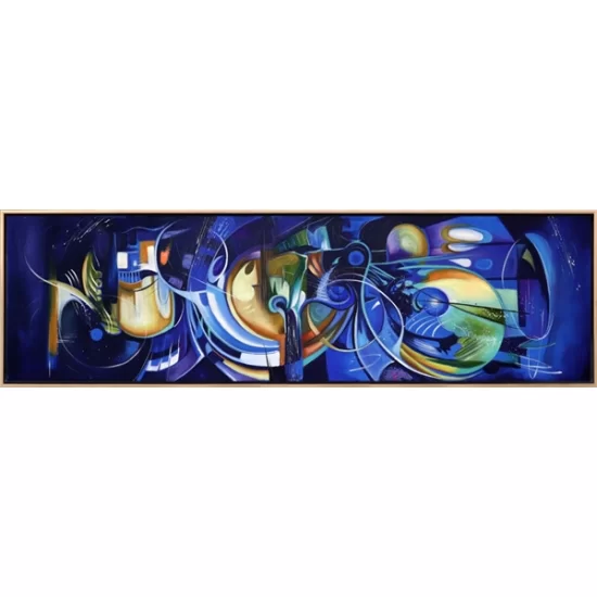 Abstract Dreams in Navy Blue Oil Painting