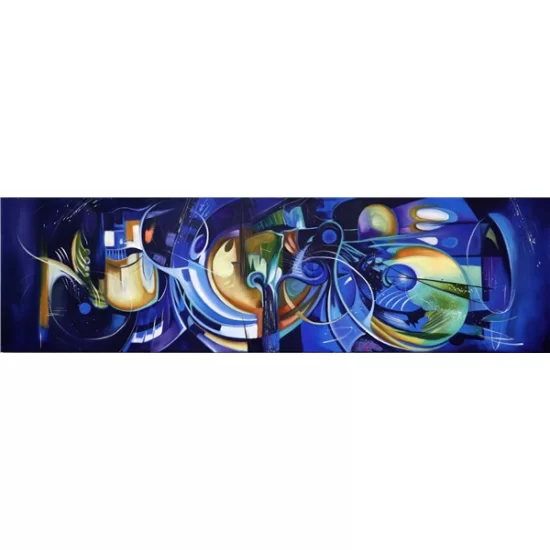 Abstract Dreams in Navy Blue Oil Painting