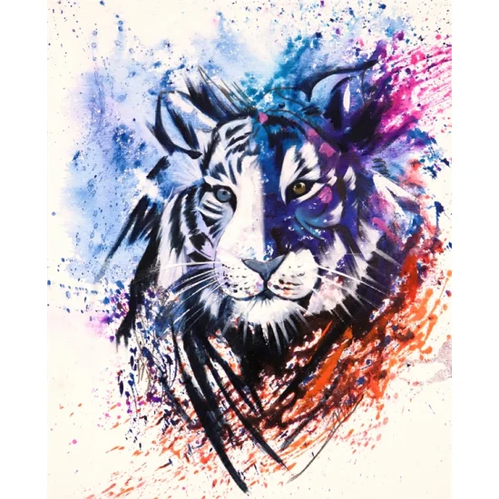 Tiger in Color Oil Painting