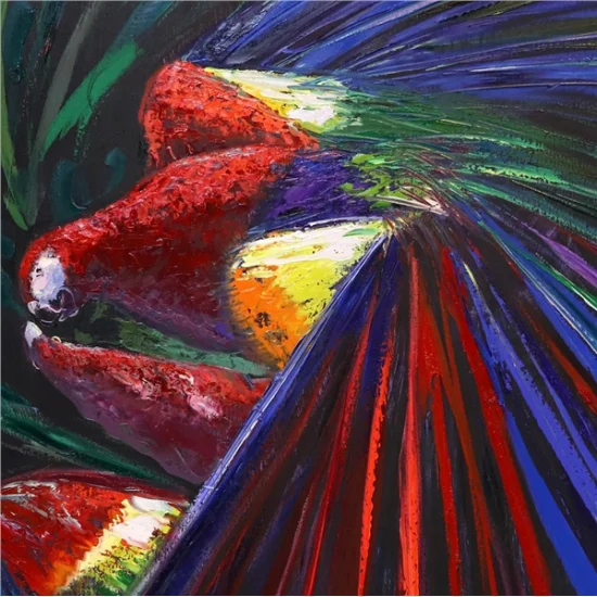 Colorful Parrot Oil Painting