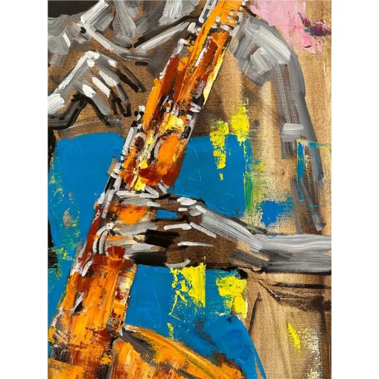 Saksofoncu Yağlı Boya Tablosu