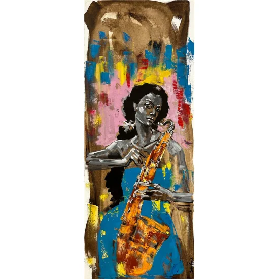 Saksofoncu Yağlı Boya Tablosu
