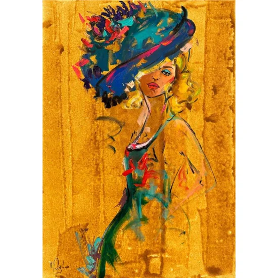 Şapkalı Kız Yağlı Boya Tablosu