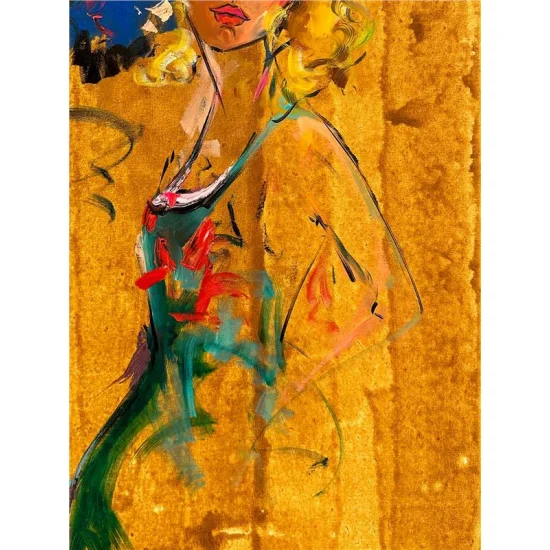 Şapkalı Kız Yağlı Boya Tablosu