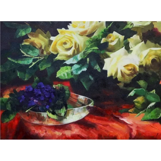 Sarı Güller Yağlı Boya Tablosu