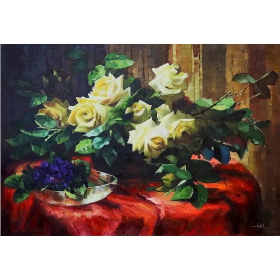 Sarı Güller Yağlı Boya Tablosu