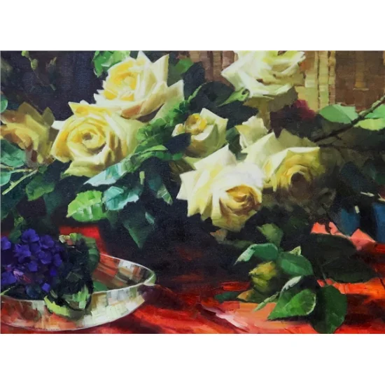 Sarı Güller Yağlı Boya Tablosu