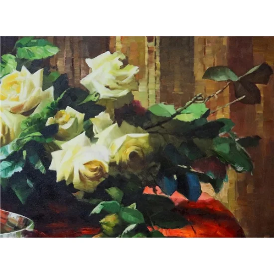 Sarı Güller Yağlı Boya Tablosu