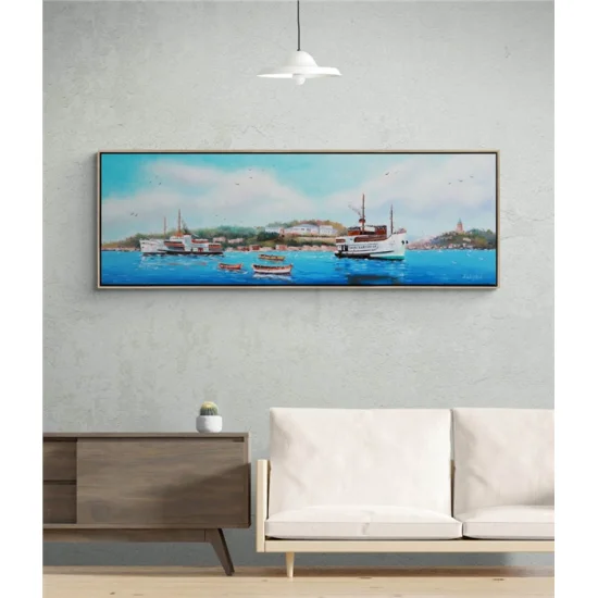 Şehir Hatları ve İstanbul Yağlı Boya Tablosu