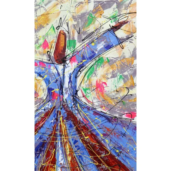 Semazenlerin İç Dünyası Yağlı Boya Tablosu