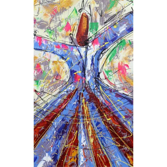 Semazenlerin İç Dünyası Yağlı Boya Tablosu