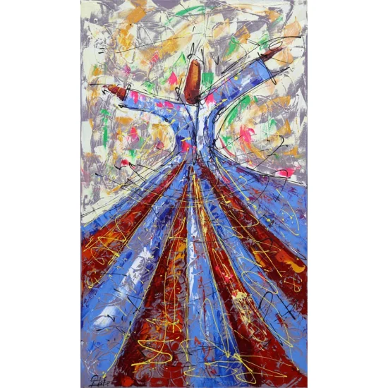 Semazenlerin İç Dünyası Yağlı Boya Tablosu