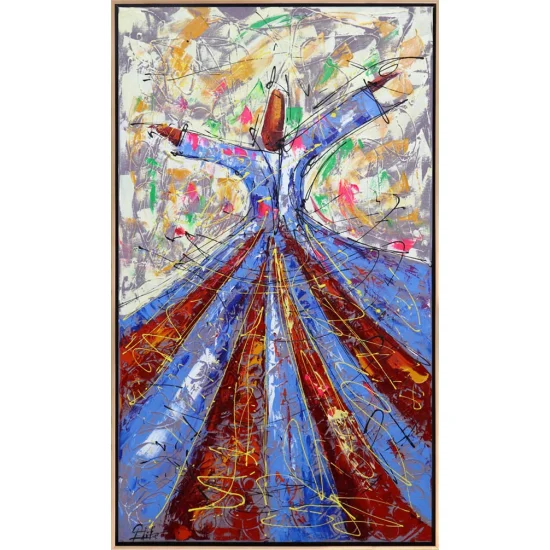 Semazenlerin İç Dünyası Yağlı Boya Tablosu