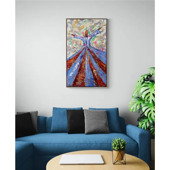 Semazenlerin İç Dünyası Yağlı Boya Tablosu