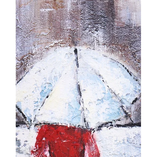 Istiklal Under the Umbrella Oil Painting