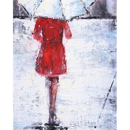 Istiklal Under the Umbrella Oil Painting