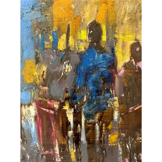 Modern İnsanların Dünyası Yağlı Boya Tablosu