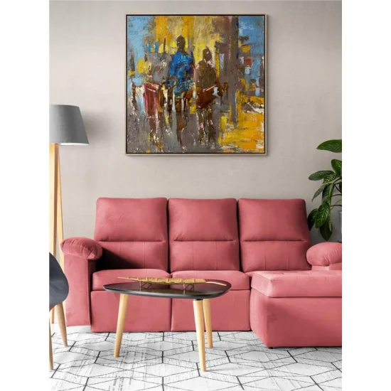 Modern İnsanların Dünyası Yağlı Boya Tablosu