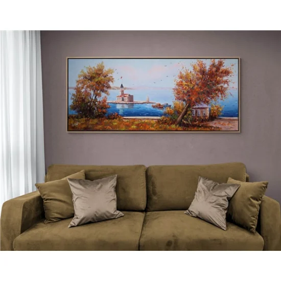 Kız Kulesi Sonbahar Renkleri Yağlı Boya Tablosu