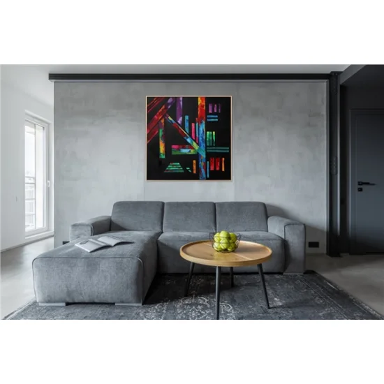 Abstract Colored Lines Oil Painting | Simurg Art Gallery
