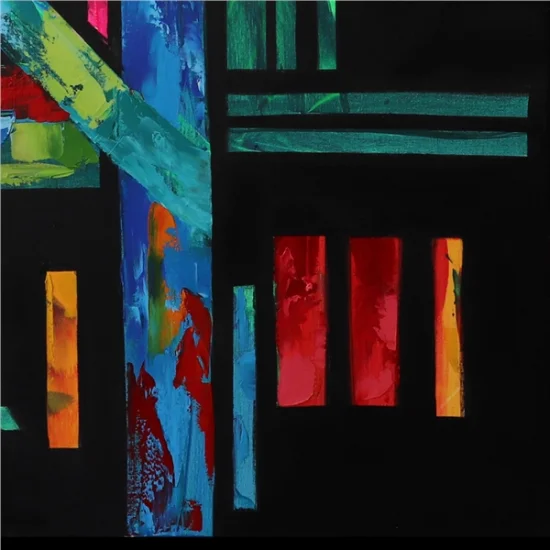 Abstract Colored Lines Oil Painting | Simurg Art Gallery