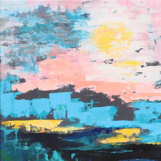 Soyut Kompozisyon Yağlı Boya Tablosu