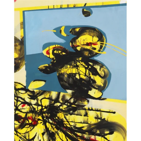 Yellows Chaos of Black Oil Painting