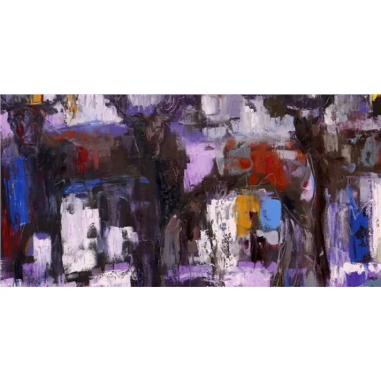 Renkli Soyutlamalar Yağlı Boya Tablosu