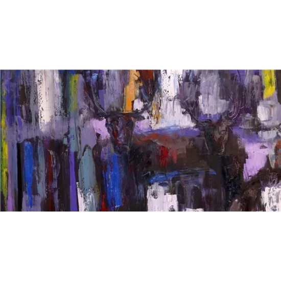 Renkli Soyutlamalar Yağlı Boya Tablosu