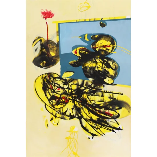 Yellows Chaos of Black Oil Painting