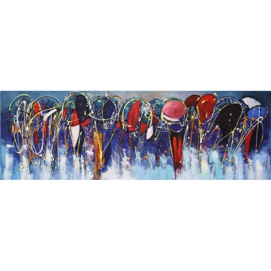 Dance Under Umbrellas Oil Painting