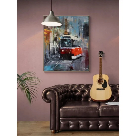 Tram Line Oil Painting