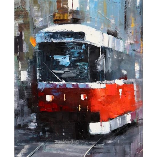 Tram Line Oil Painting