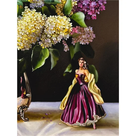 Vazoda Leylaklar Yağlı Boya Tablosu