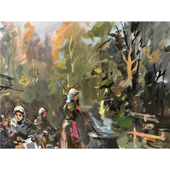 Yaylada İmece Yağlı Boya Tablosu