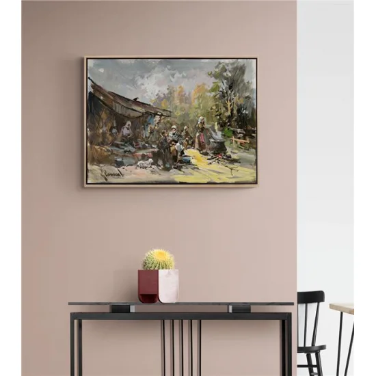 Yaylada İmece Yağlı Boya Tablosu